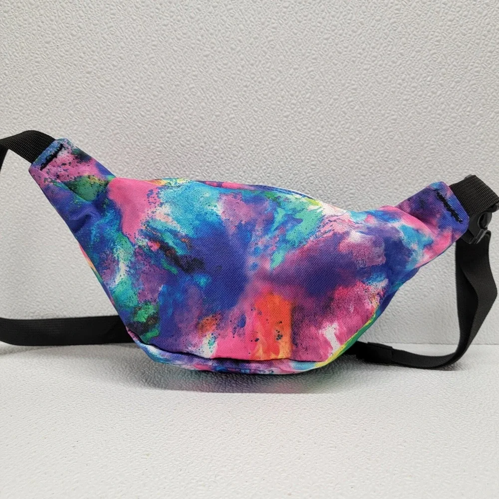 JanSport Tie Dye Fanny Pack Waist Pouch Hip Purse Belt Bag Retro Colorful!